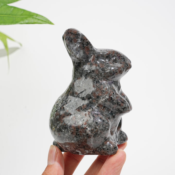 Unique,A Slightly Imperfect Natural Crystal Yooperlite Rabbit Carving