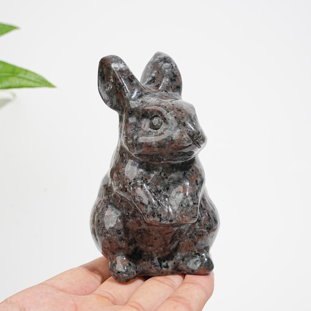 Unique,A Slightly Imperfect Natural Crystal Yooperlite Rabbit Carving