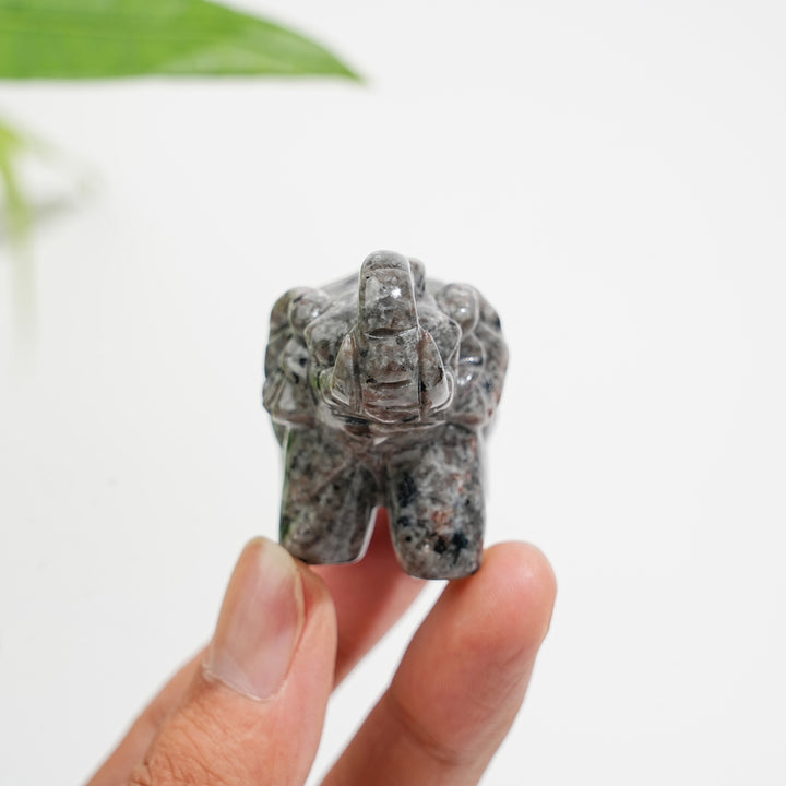 Natural Crystal Yooperlite Elephant Carving