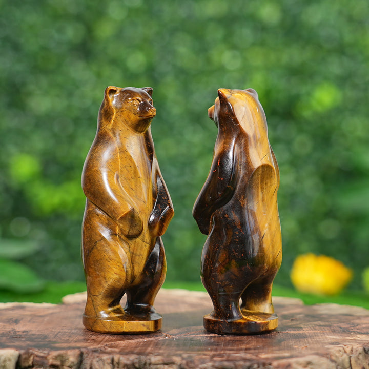 Natural Tiger's Eye Standing Bear