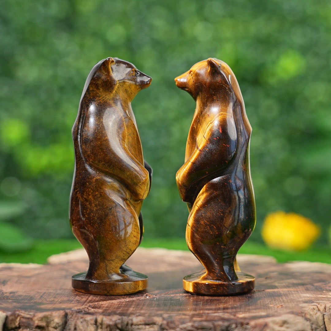 Natural Tiger's Eye Standing Bear