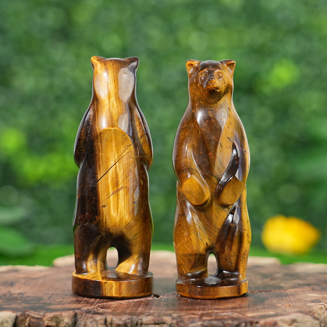 Natural Tiger's Eye Standing Bear
