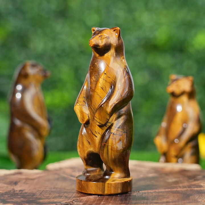 Natural Tiger's Eye Standing Bear
