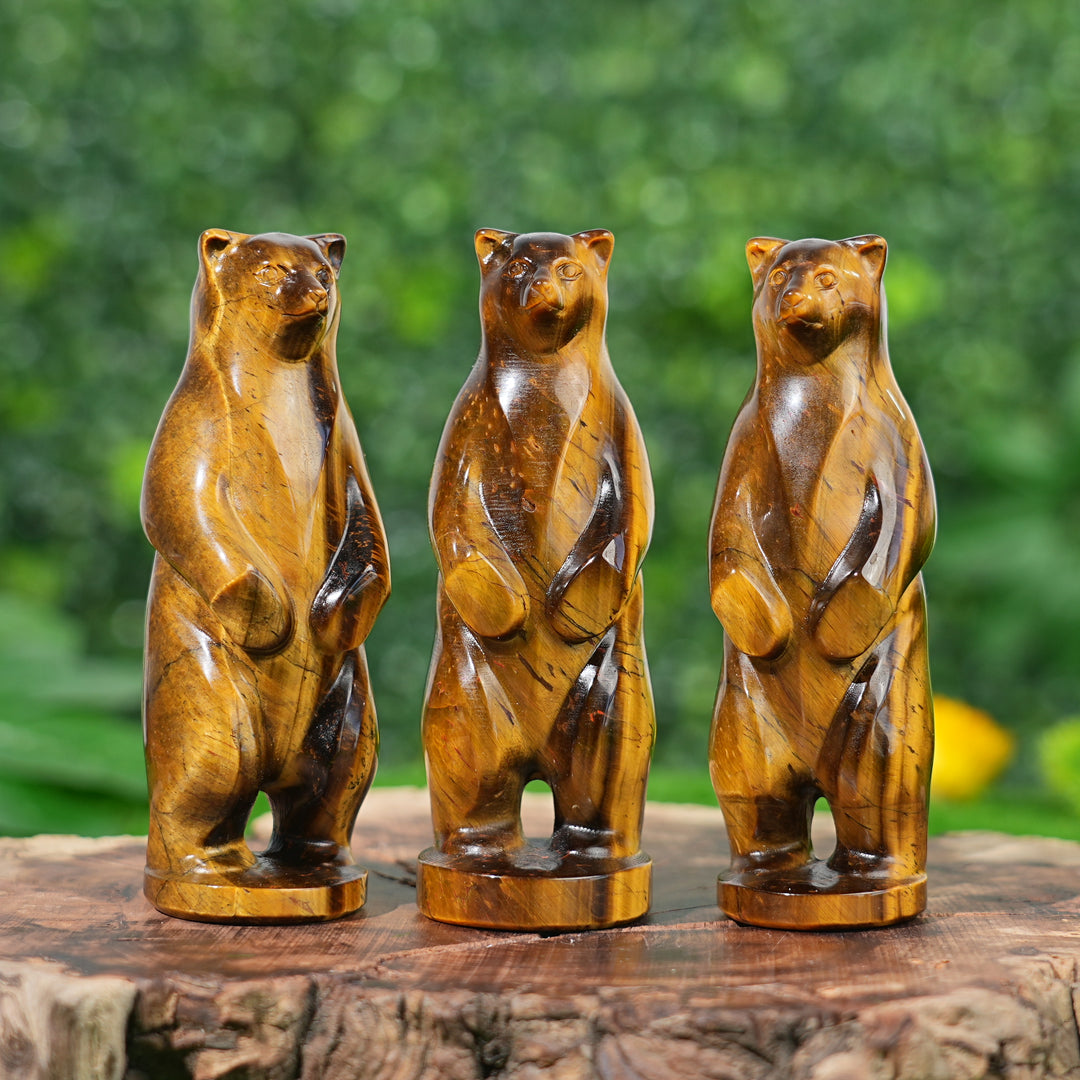 Natural Tiger's Eye Standing Bear
