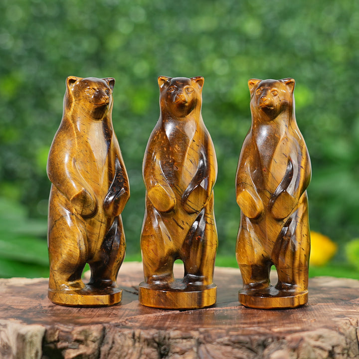 Natural Tiger's Eye Standing Bear
