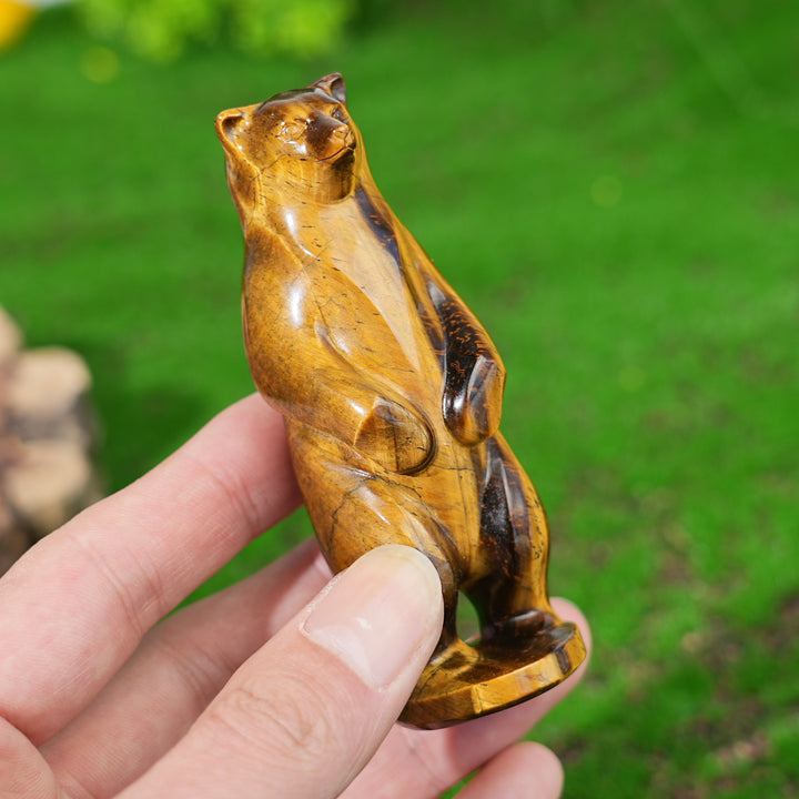 Natural Tiger's Eye Standing Bear