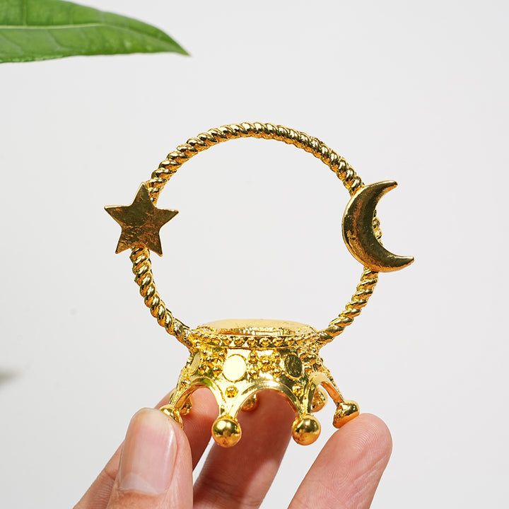 A Slightly Imperfect Metal Star With Moon Sphere Stand