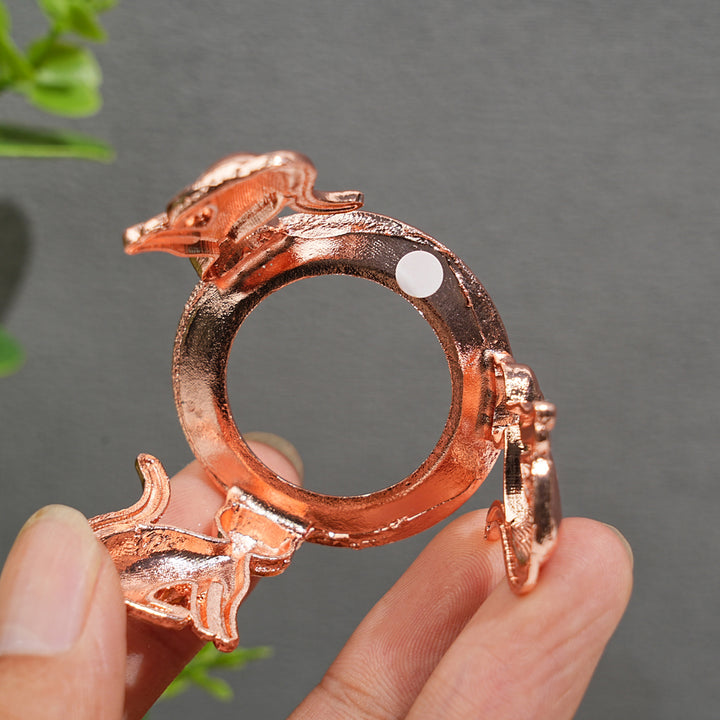 A Slightly Imperfect Metal Cat Shape Crystal Sphere Stand