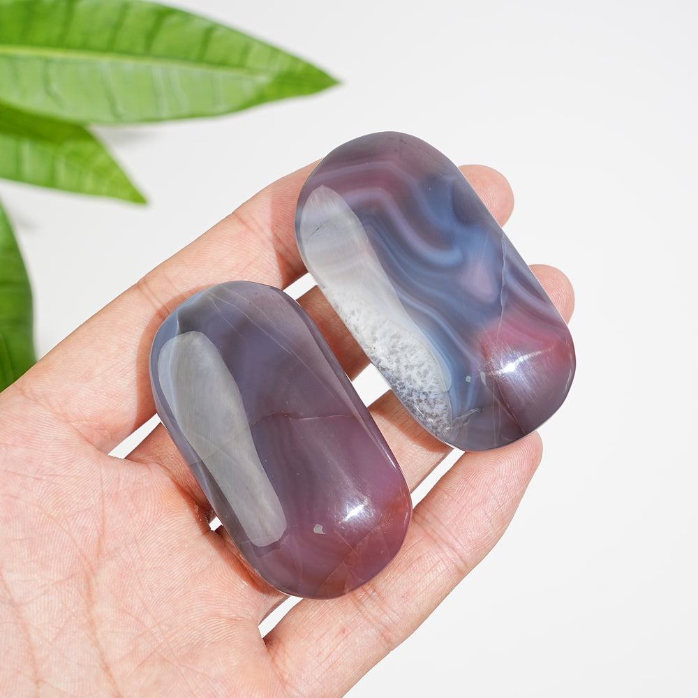 Natural African Red Agate Palm Stone