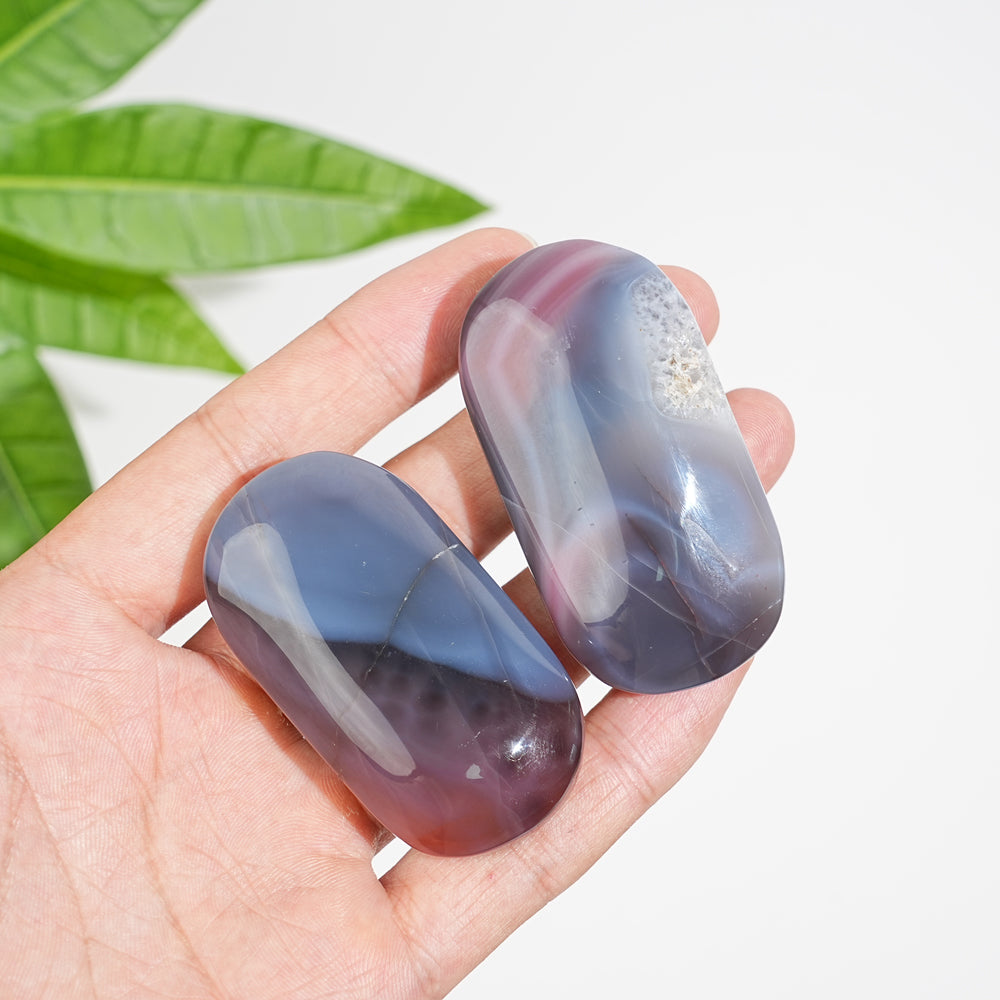 Natural African Red Agate Palm Stone