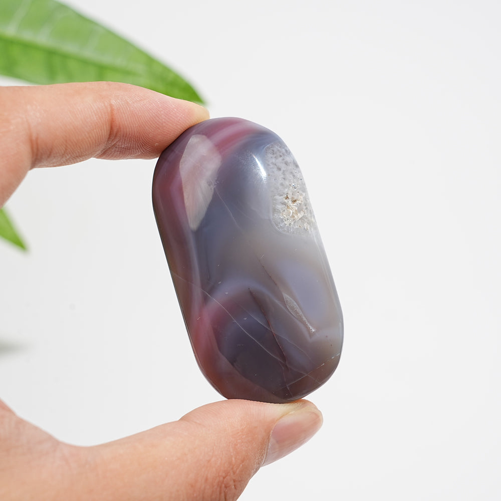 Natural African Red Agate Palm Stone