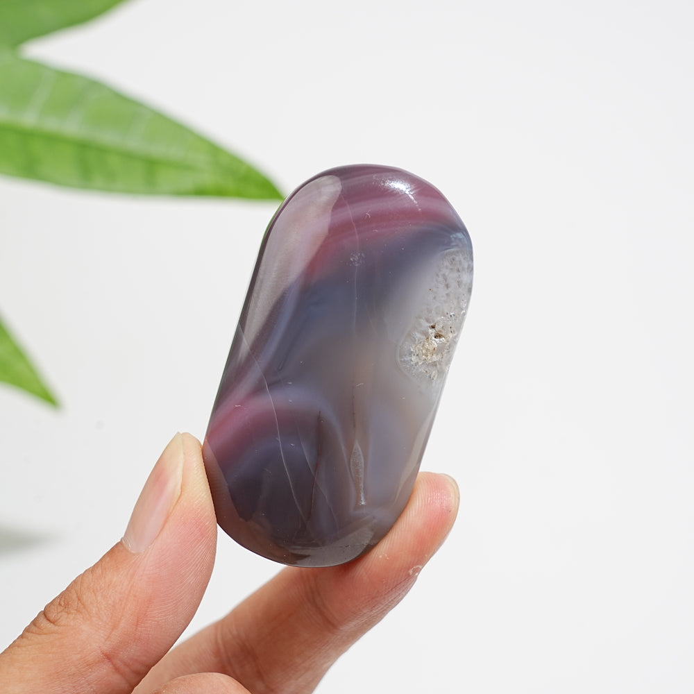 Natural African Red Agate Palm Stone