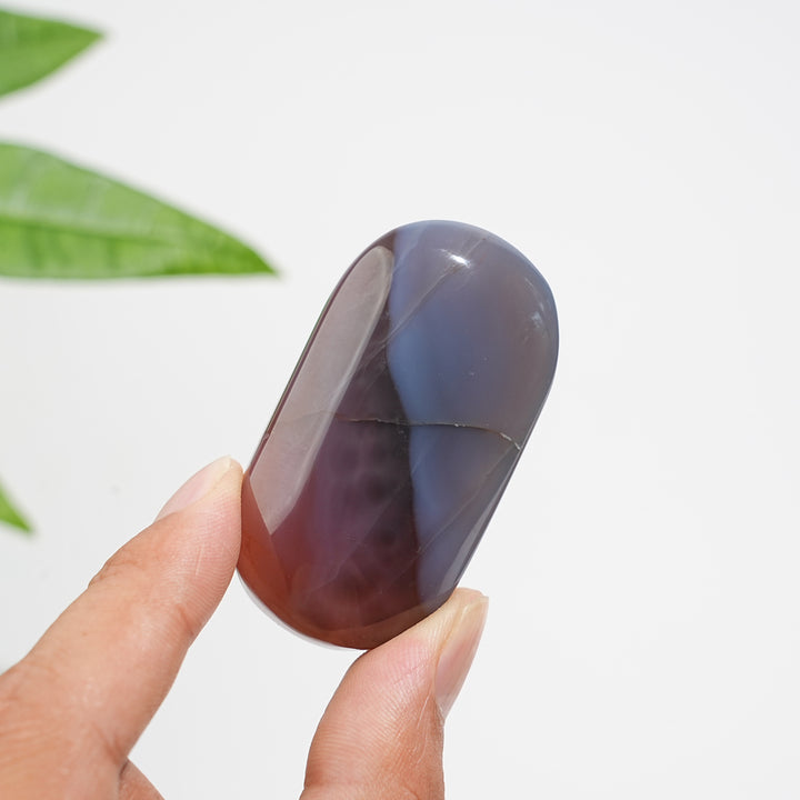 Natural African Red Agate Palm Stone