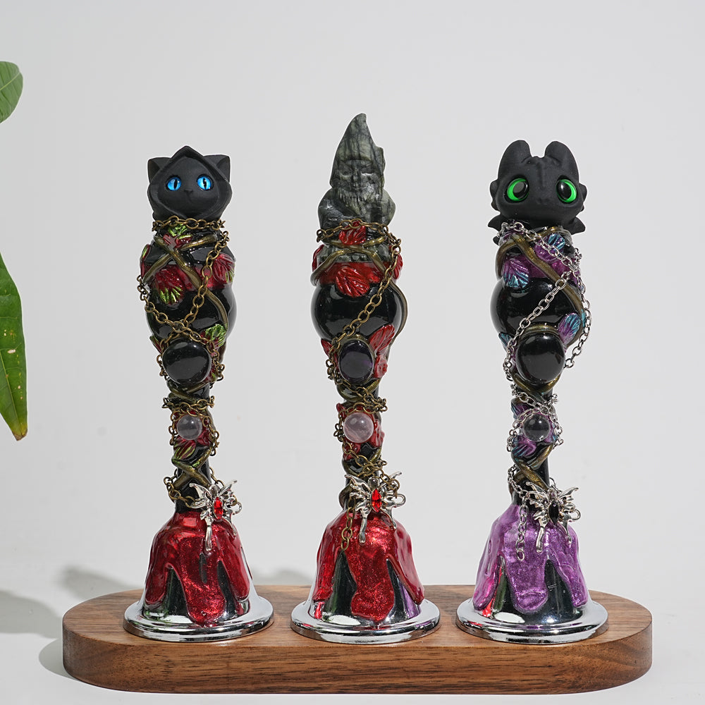 Unique,Natural Crystal Whimsical Witch Theme Magic Bell