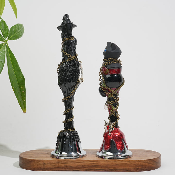 Unique,Natural Crystal Whimsical Witch Theme Magic Bell