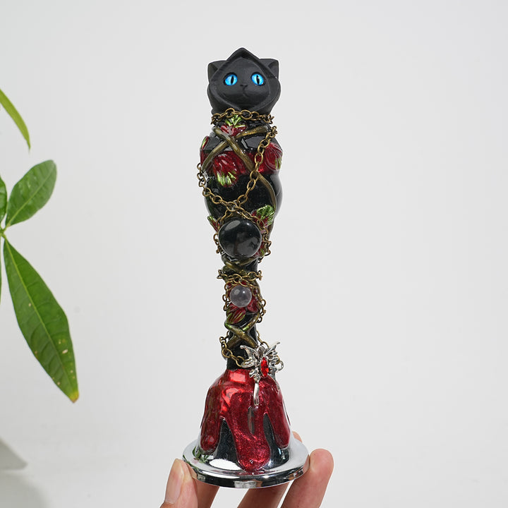 Unique,Natural Crystal Whimsical Witch Theme Magic Bell