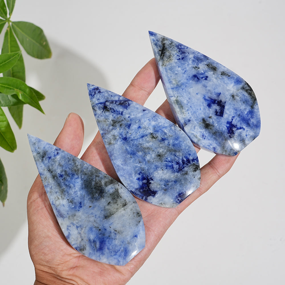 Unique,Natural Crystal Blue And White Porcelain Sodalite Teardrop