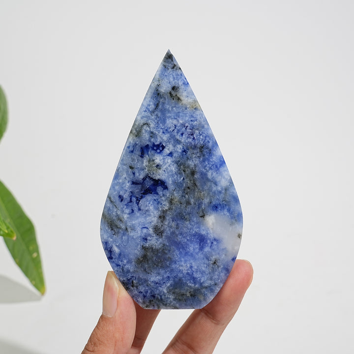 Unique,Natural Crystal Blue And White Porcelain Sodalite Teardrop