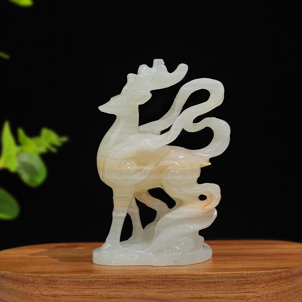 Natural Crystal Divine Deer Carving