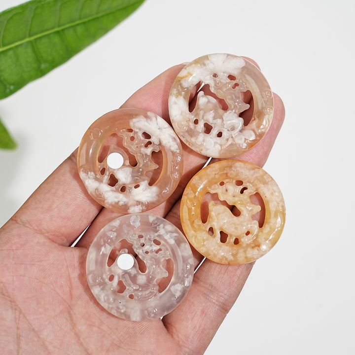 Natural Crystal Hollow Cut Deer Circle