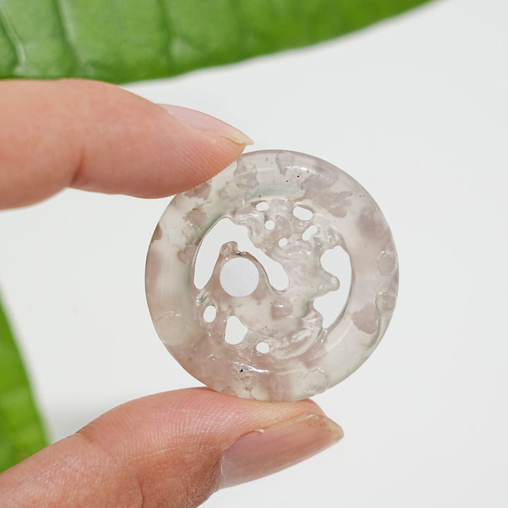 Natural Crystal Hollow Cut Deer Circle