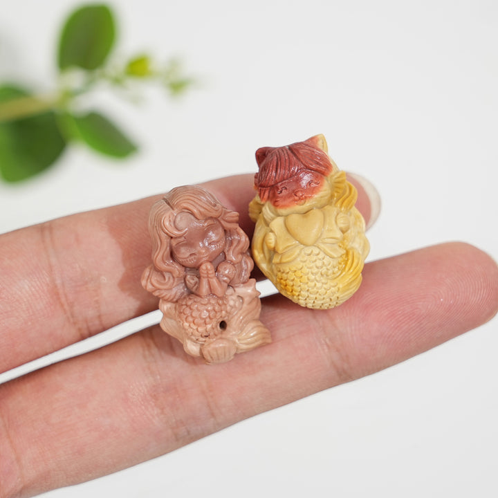 Natural Crystal Mermaid With Pixiu Carving