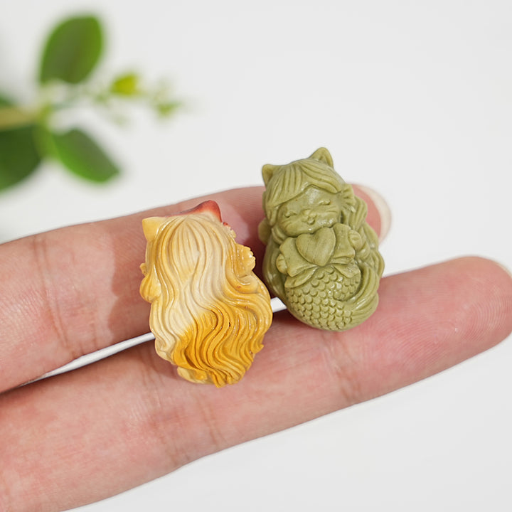 Natural Crystal Mermaid With Pixiu Carving