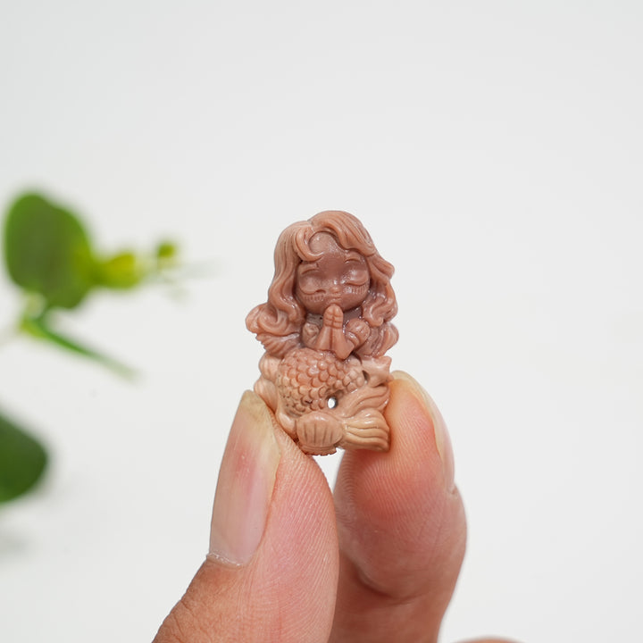 Natural Crystal Mermaid With Pixiu Carving