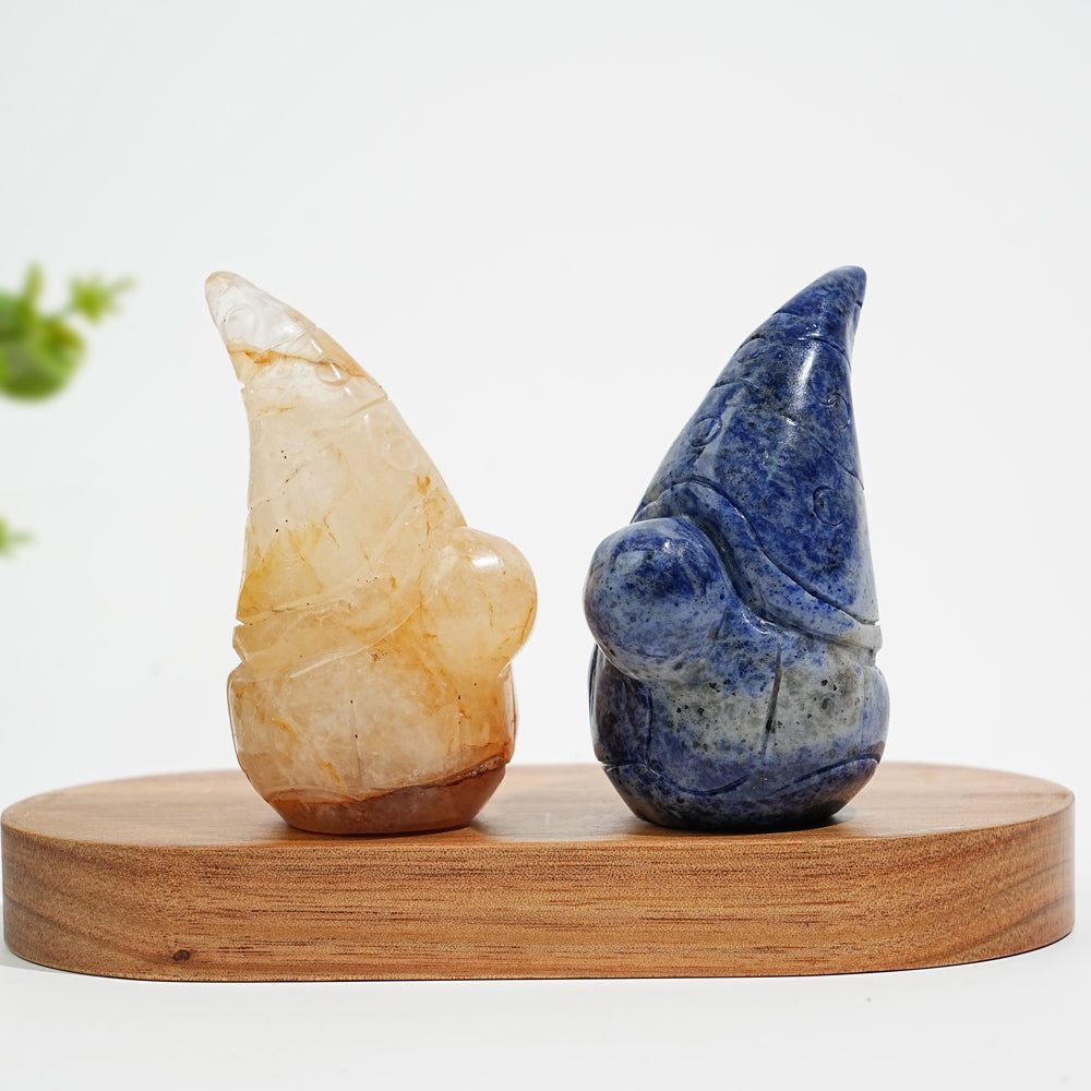 Natural Crystal Whimsical Gnome Carving