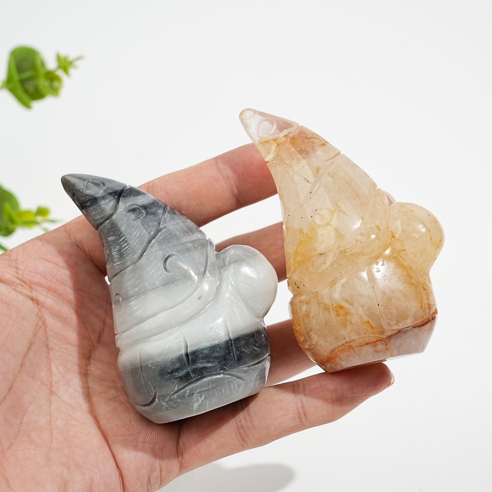 Natural Crystal Whimsical Gnome Carving