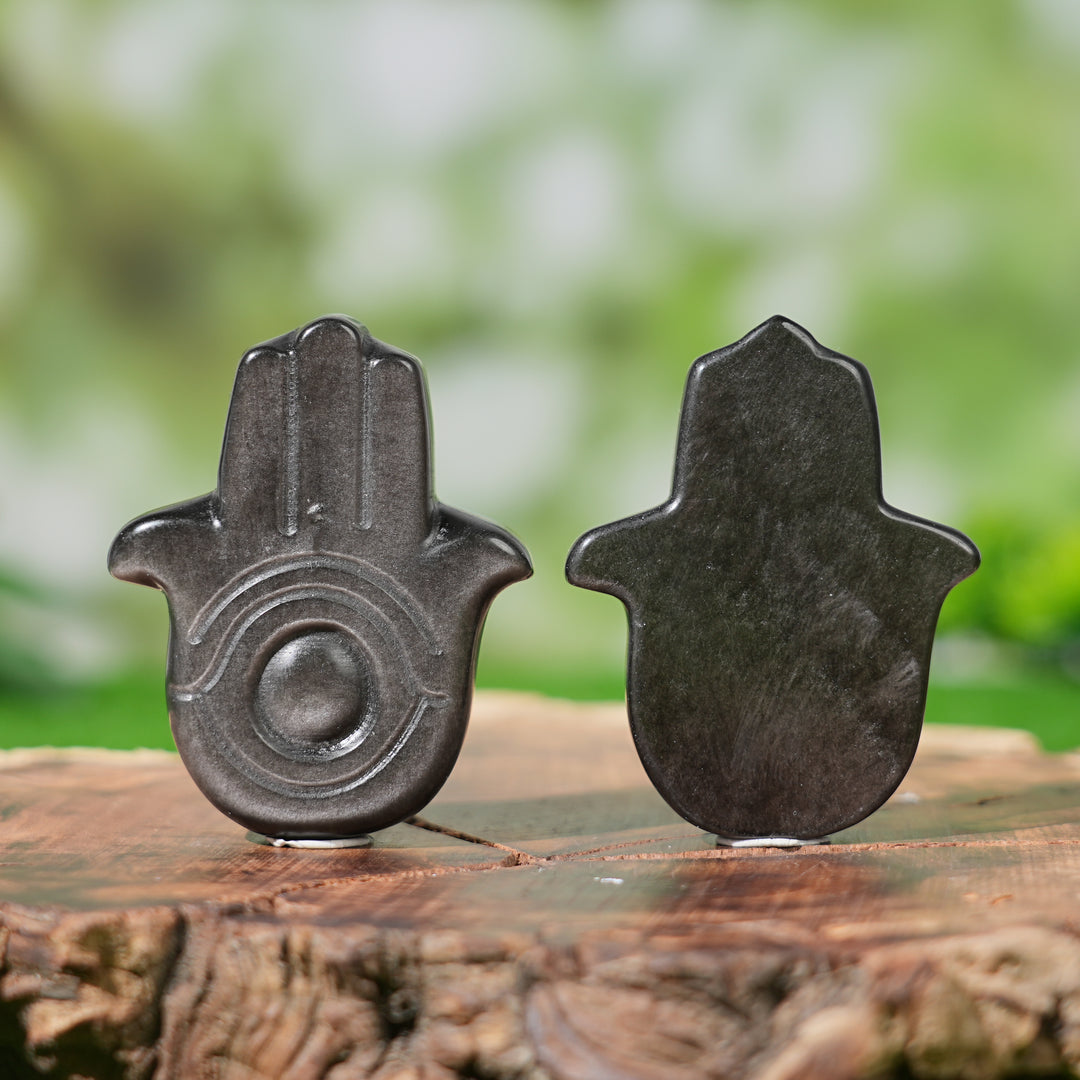 Natural Silver Obsidian Hand