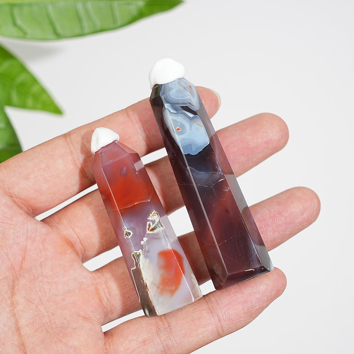 Natural African Red Agate Crystal Point