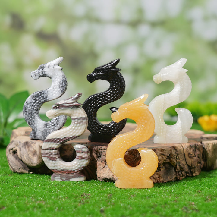 Natural Letter Dragon Sculpture