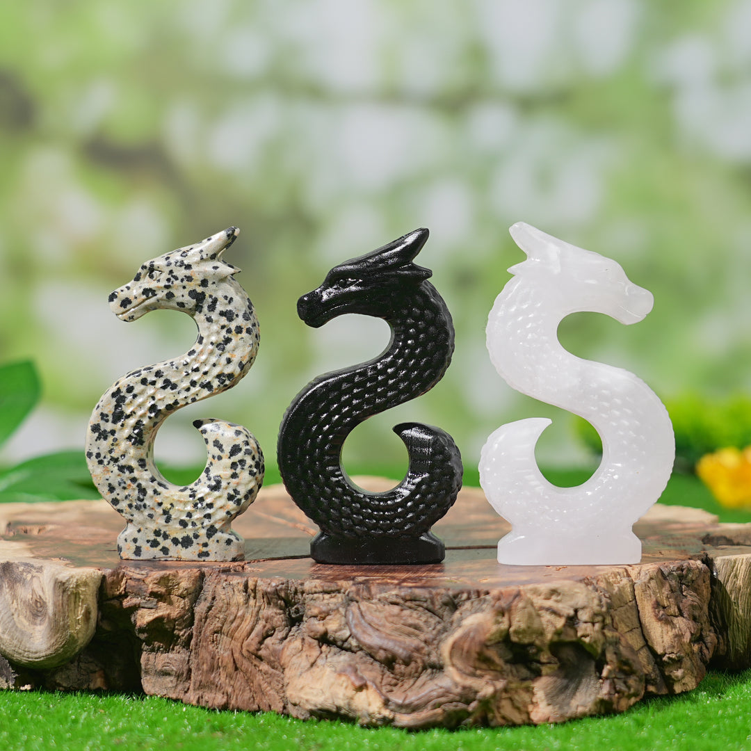 Natural Letter Dragon Sculpture