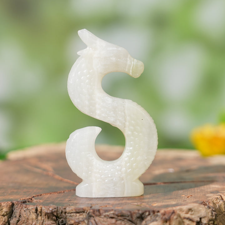 Natural Letter Dragon Sculpture