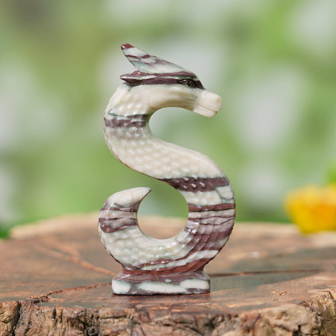 Natural Letter Dragon Sculpture