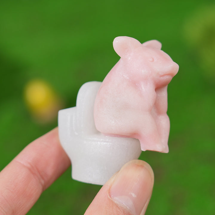 Natural Pink Opal Toilet Pig