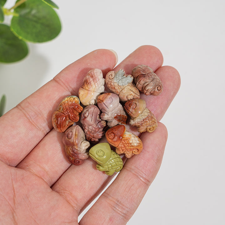 Natural Crystal Alashan Agate Chameleon Carving