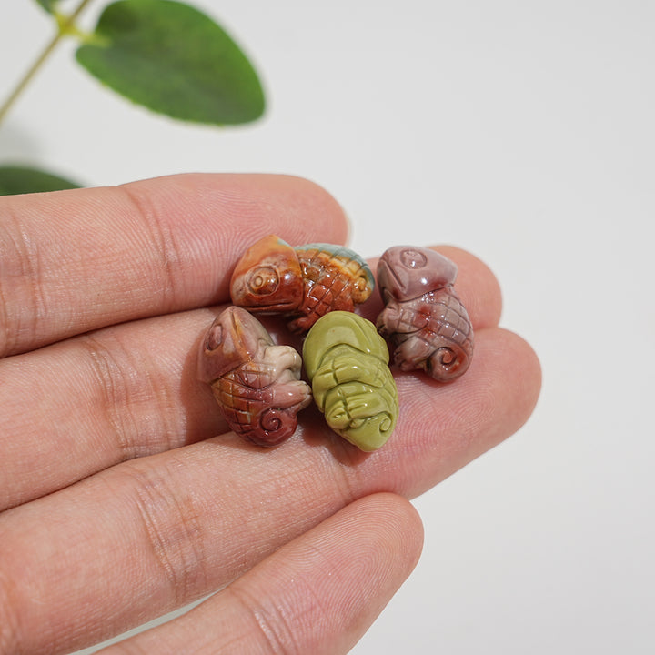 Natural Crystal Alashan Agate Chameleon Carving