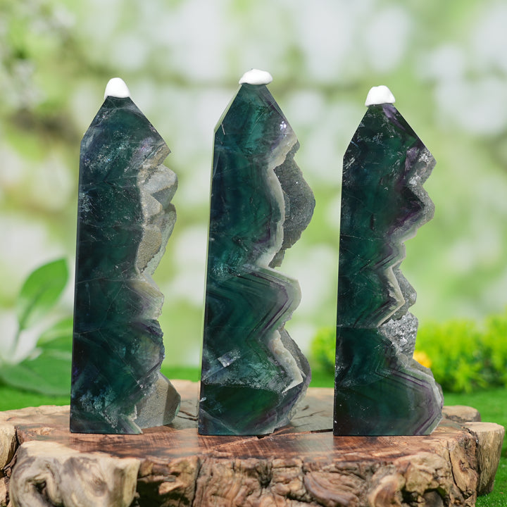 Natural Green Fluorite Raw Point