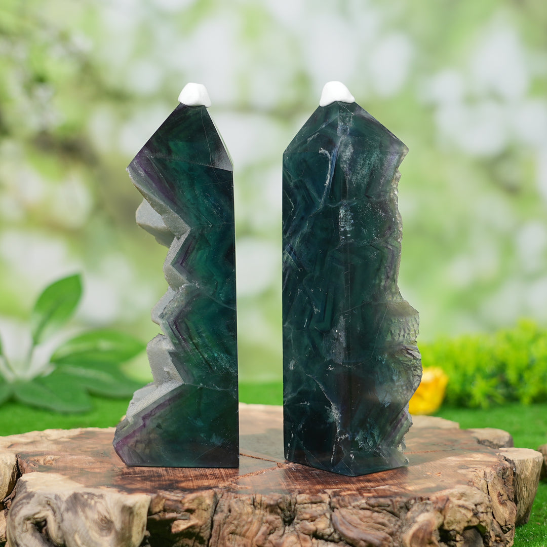 Natural Green Fluorite Raw Point