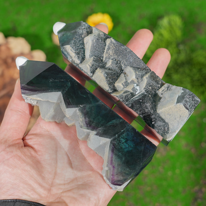 Natural Green Fluorite Raw Point