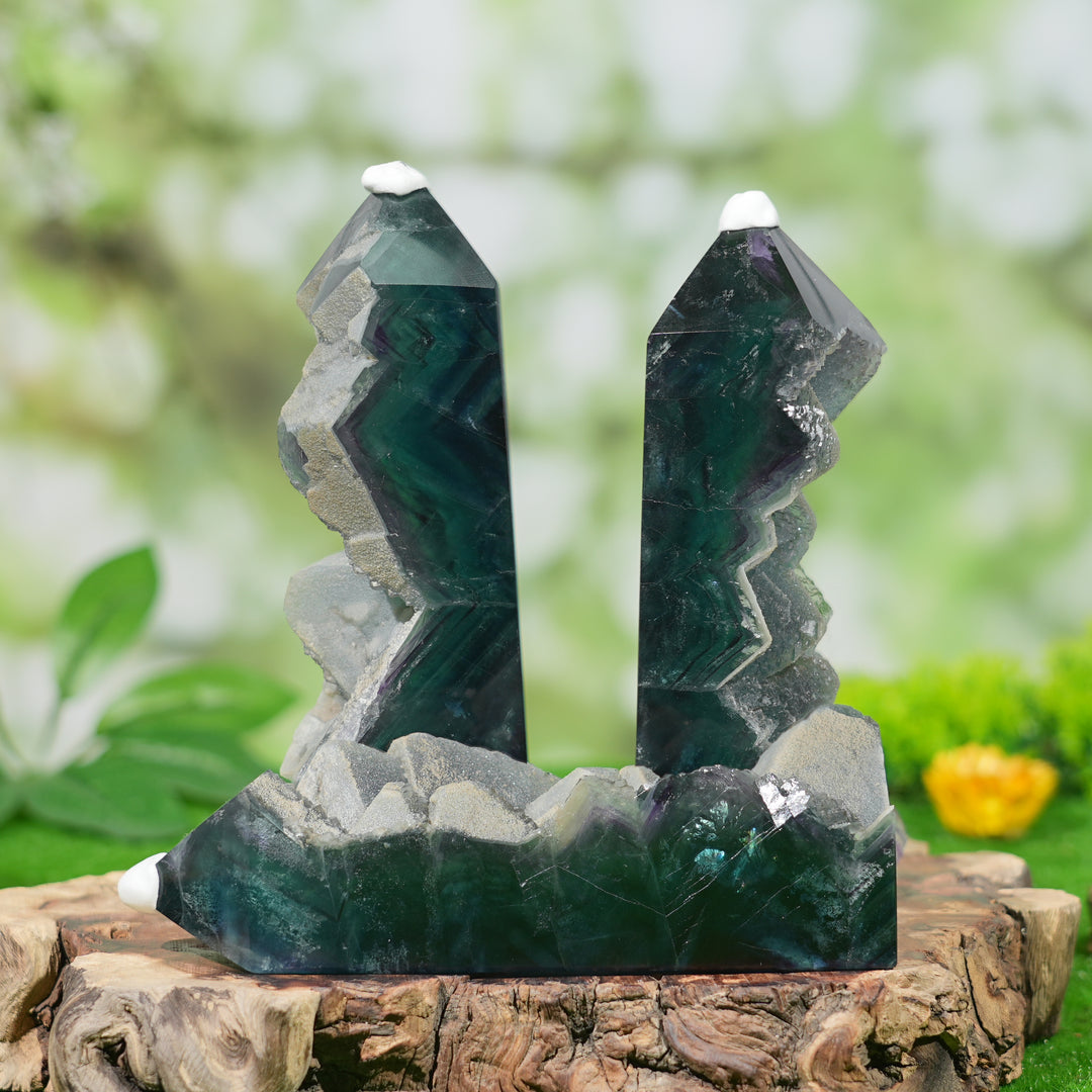 Natural Green Fluorite Raw Point