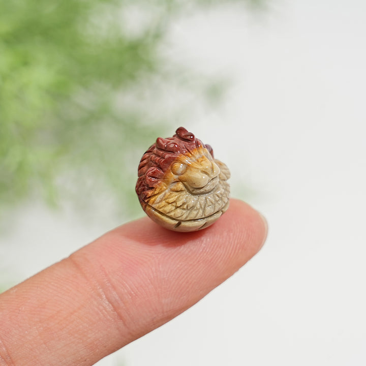Natural Crystal Alashan Agate Whimsical Dragon Egg Carving