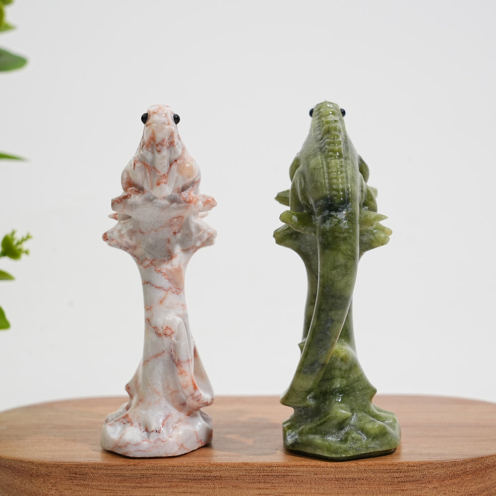 Natural Crystal Carving Cute Lizard On Branch