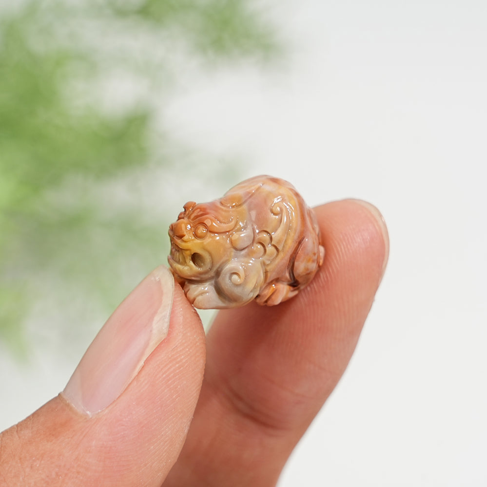 Natural Alashan Agate Crystal Pixiu Carving