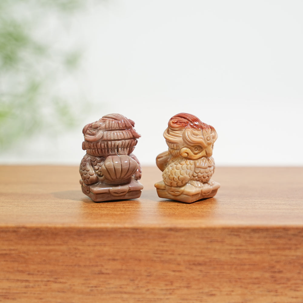 Natural Crystal Whimsical Alashan Agate Phoenix Carving