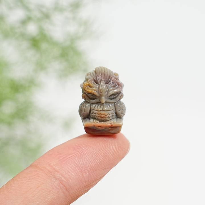 Natural Crystal Whimsical Alashan Agate Phoenix Carving
