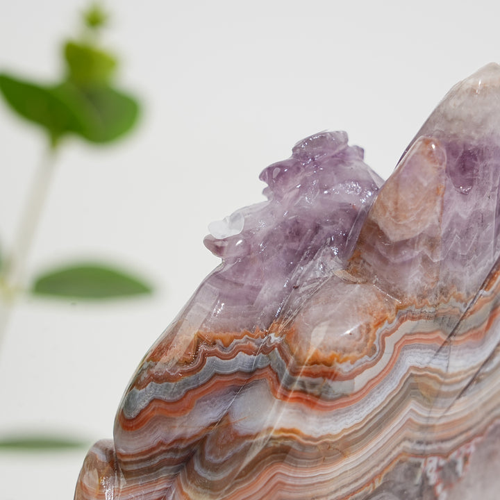 Unique,A Slightly Imperfect Natural Crystal Amethyst Agate Mountain Landscape