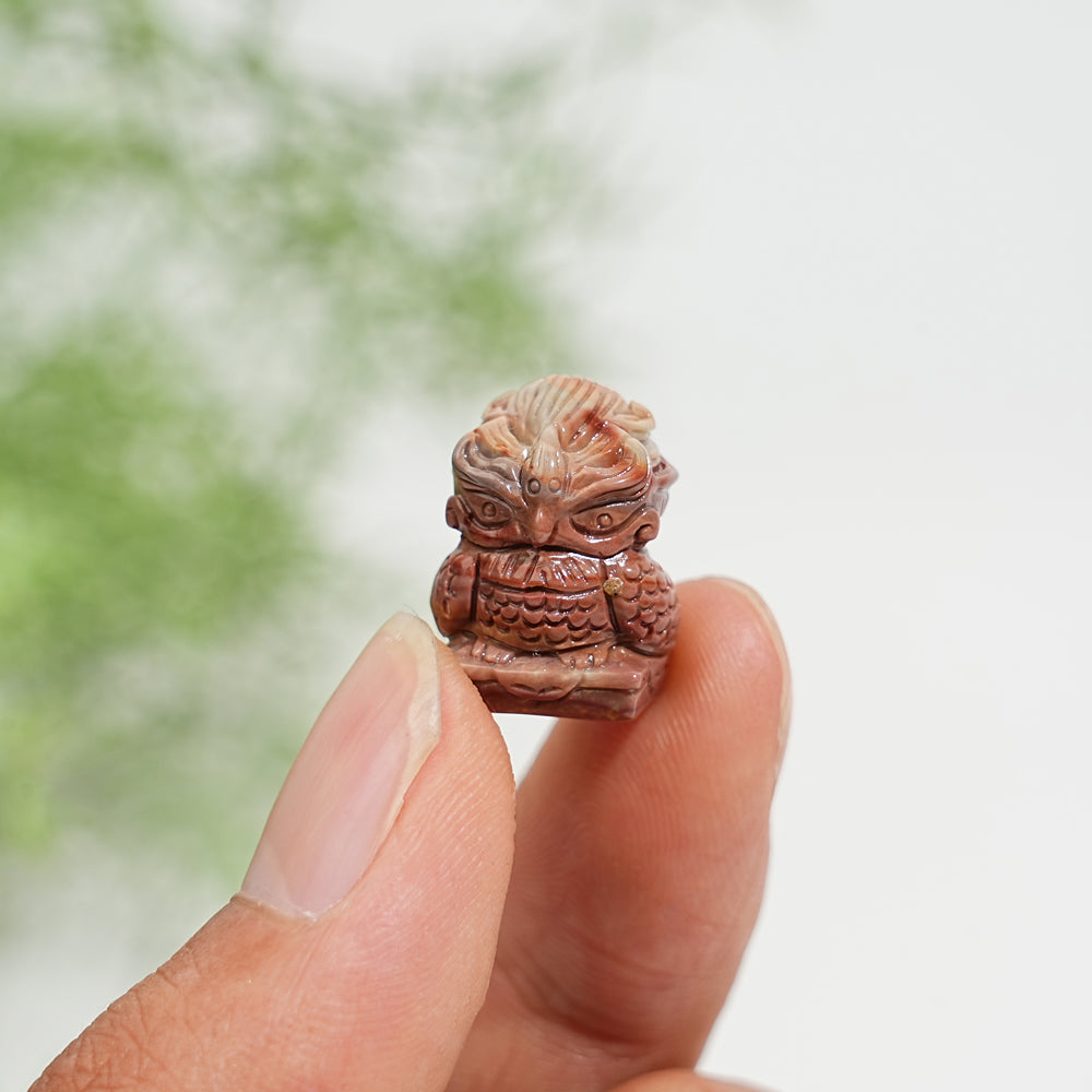 Natural Crystal Whimsical Alashan Agate Phoenix Carving
